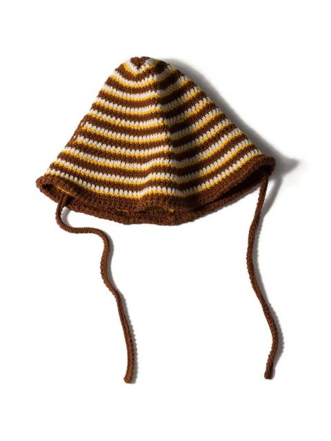 Miu Miu knitted cotton hat - Brown - zdjęcie produktu nr 1