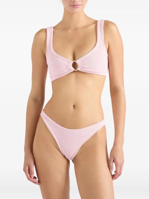 Hunza G Julia ring-detail crinkle-effect bikini - Pink