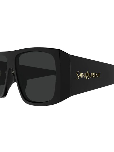 Saint Laurent Eyewear rectangle logo sunglasses - Black