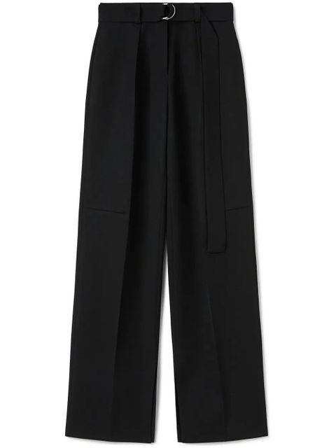 Jil Sander belted wool wide-leg trousers - Black - zdjęcie produktu nr 1