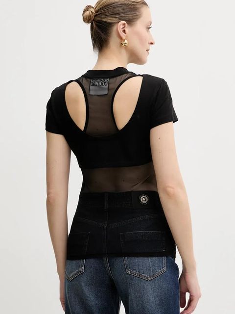 Versace Jeans Couture t-shirt damski kolor czarny 78HAH606 J0035 - zdjęcie produktu nr 2