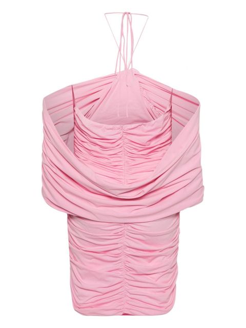 Magda Butrym flower-appliqué ruched mini dress - Pink - zdjęcie produktu nr 2