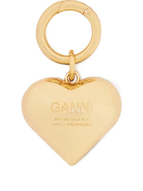GANNI heart leopard-print keyring - Gold - zdjęcie produktu nr 1