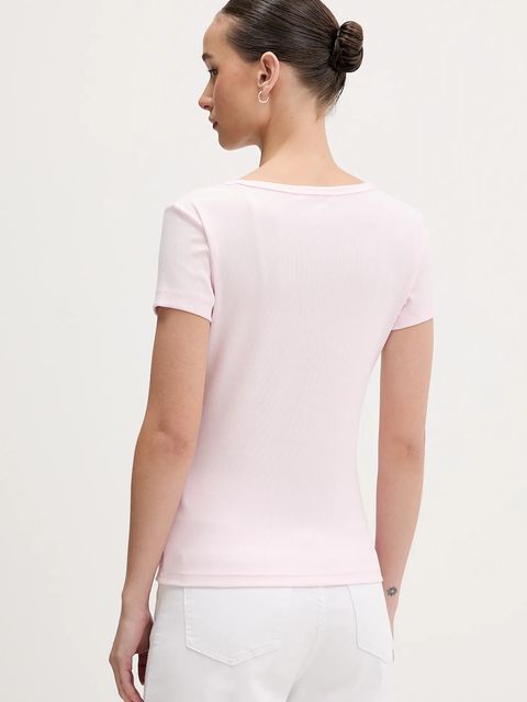 Tommy Jeans t-shirt damski kolor różowy DW0DW17385