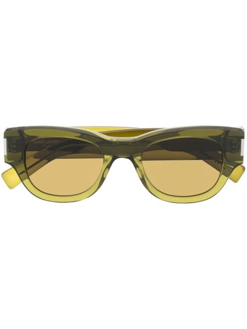 Saint Laurent Eyewear transparent-frame design sunglasses - Green - zdjęcie produktu nr 1