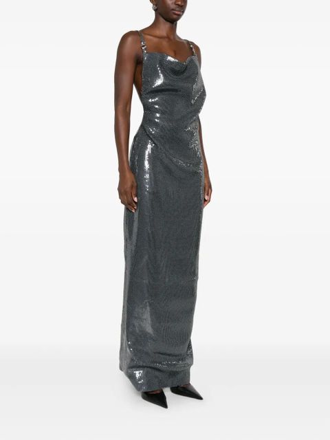 Coperni cowl-neck strap dress - Grey