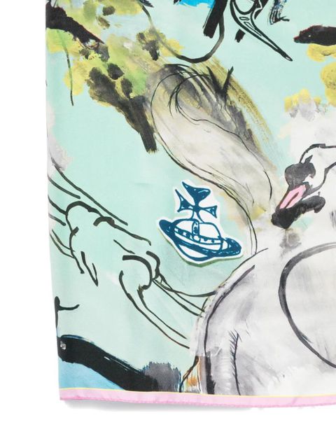 Vivienne Westwood graphic-print scarf - Blue