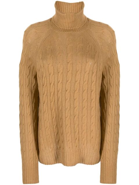 ETRO cable-knit roll-neck jumper - Brown - zdjęcie produktu nr 1