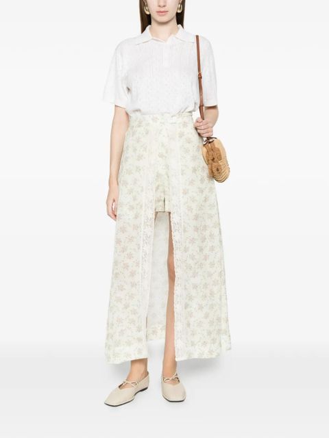 SANDRO floral lace shorts - Green - zdjęcie produktu nr 2