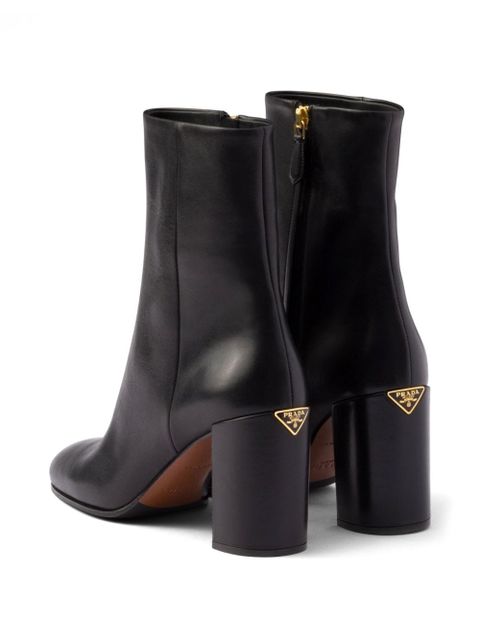 Prada leather 85mm booties - Black - zdjęcie produktu nr 2