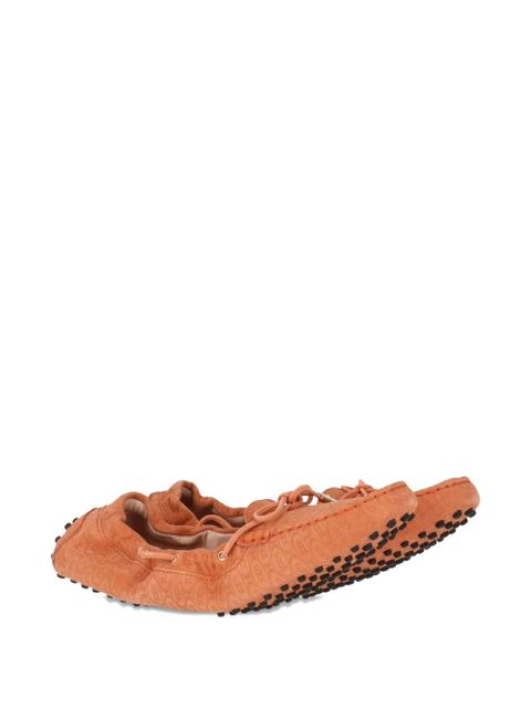 Tod's monogram-pattern loafers - Orange