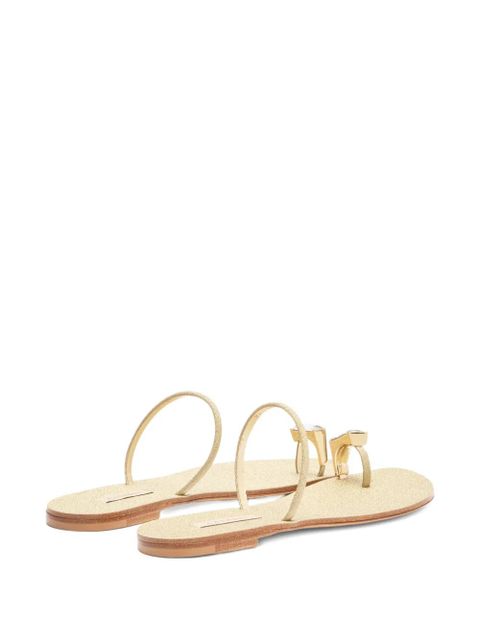 Casadei glitter-embellished flat sandals - Gold