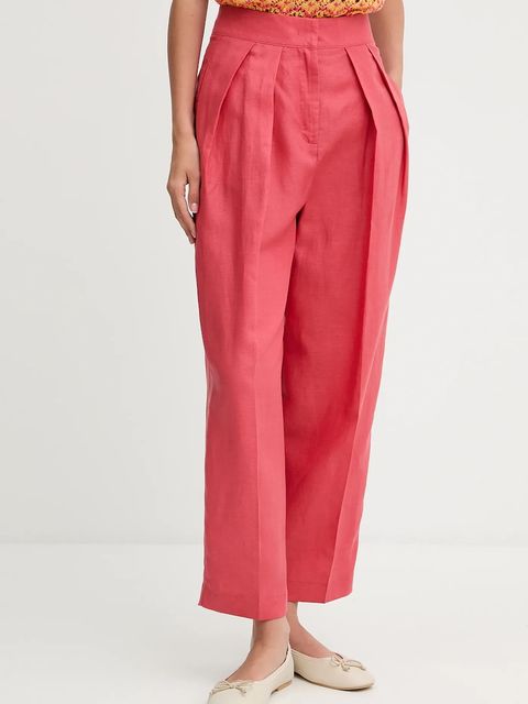 United Colors of Benetton spodnie z domieszką lnu - zdjęcie produktu nr 1