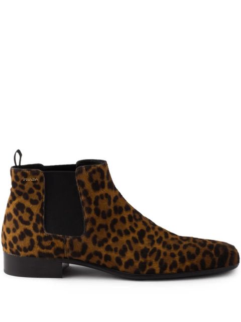 Prada Printed Elasticated Booties - Brown - zdjęcie produktu nr 1