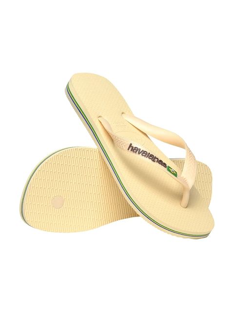 Havaianas klapki BRASIL LOGO damskie kolor żółty 4110850.9256