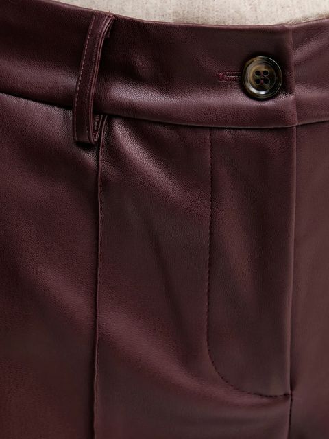 Sandro Ferrone spodnie damskie kolor bordowy dzwony high waist S15YBFDENISE