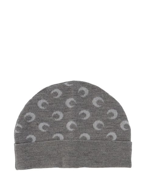 Marine Serre moon-print beanie hat - Grey - zdjęcie produktu nr 2