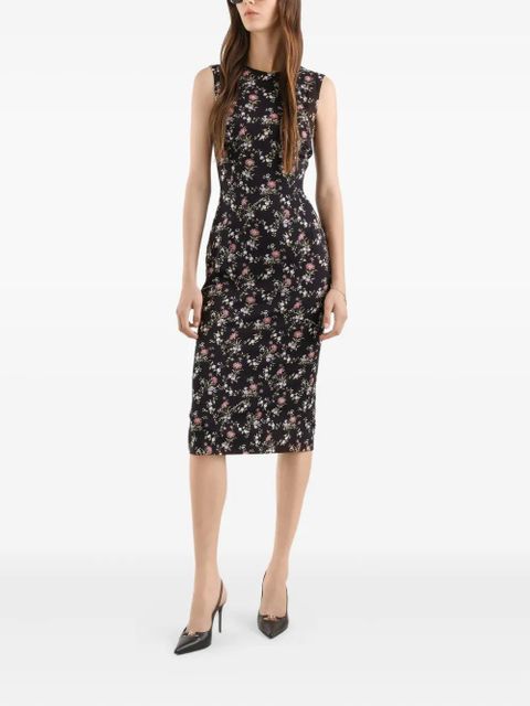 Dolce & Gabbana floral sleeveless midi dress - Black - zdjęcie produktu nr 1