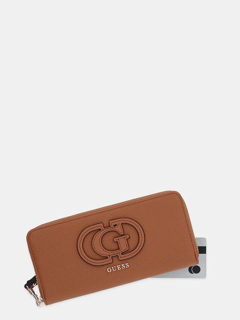 Guess portfel CALEBRA damski kolor brązowy SWBG95 36146