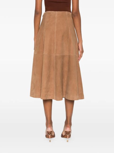Simkhai panelling suede midi skirt - Brown