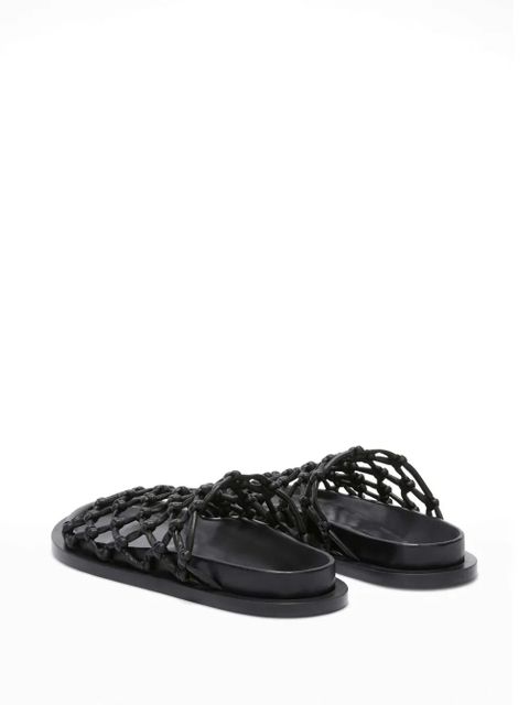 Jil Sander mesh leather sandals - Black
