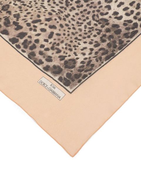 Dolce & Gabbana KIM DOLCE&GABBANA leopard-print silk scarf - Neutrals