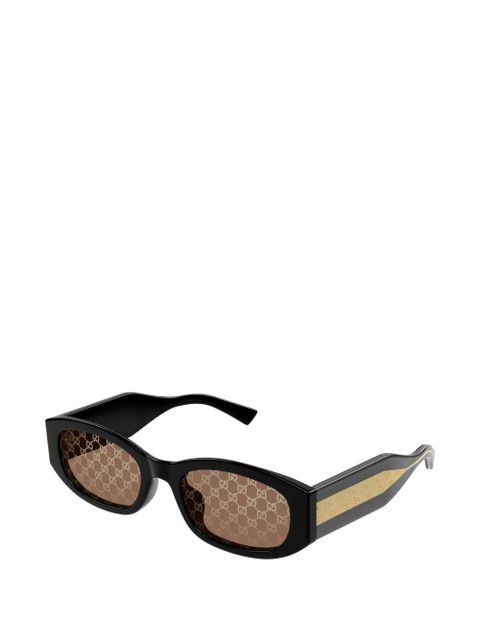 Gucci Eyewear geometric-frame pattern sunglasses - Black - zdjęcie produktu nr 2