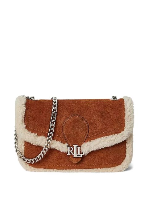 Lauren Ralph Lauren shearling-trim logo-plaque cross body bag - Brown - zdjęcie produktu nr 1