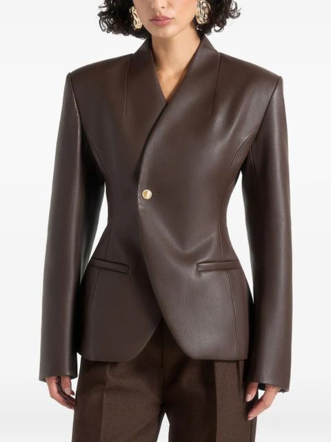 Manière De Voir Ina cinched-waist button blazer - Brown