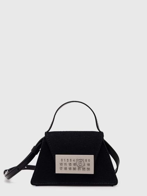 MM6 Maison Margiela torebka skórzana kolor czarny SB5ZI0006