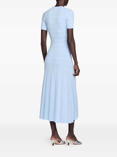 SANDRO buttoned knitted midi dress - Blue