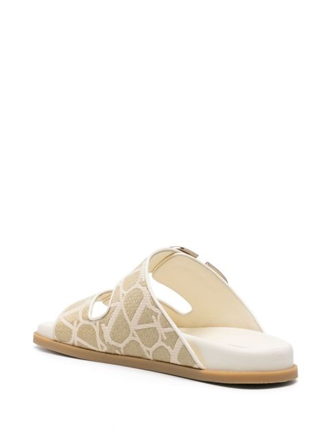 Valentino Garavani Toile Iconographe jacquard slides - Neutrals