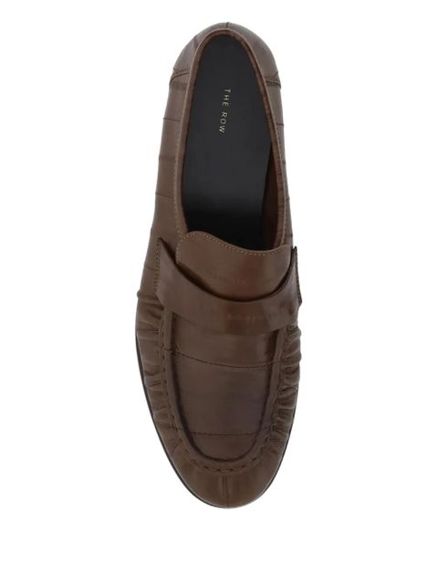 The Row textured leather loafers - Brown