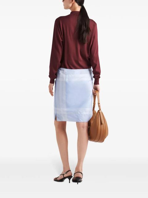 Prada embroidered-logo silk polo shirt