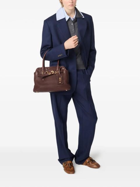 Miu Miu Aventure leather tote bag - Brown