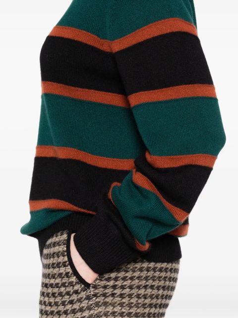 Guest In Residence striped crew-neck sweater - Green