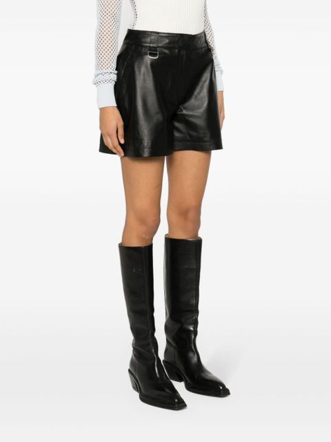 Off-White high-waisted leather shorts - Black