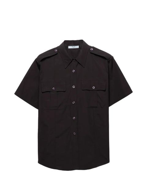 Prada short-sleeved poplin shirt - Black - zdjęcie produktu nr 1