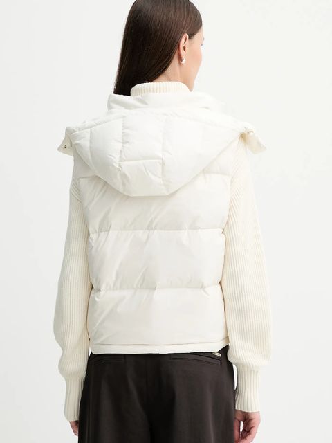 Calvin Klein Jeans bezrękawnik puchowy kolor beżowy zimowy LV047D500G