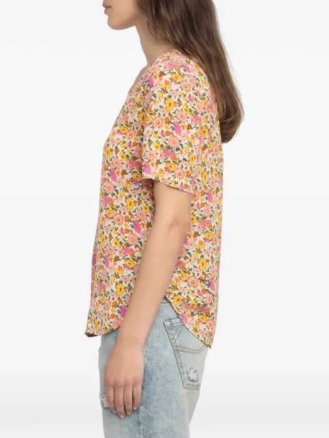 Zadig&Voltaire floral-print short-sleeve top - Orange