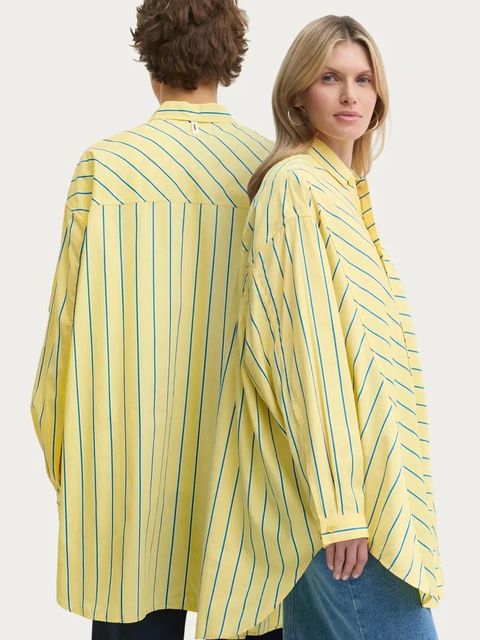 Sunnei koszula bawełniana kolor żółty relaxed z kołnierzykiem klasycznym RTWXSHR012 - zdjęcie produktu nr 1