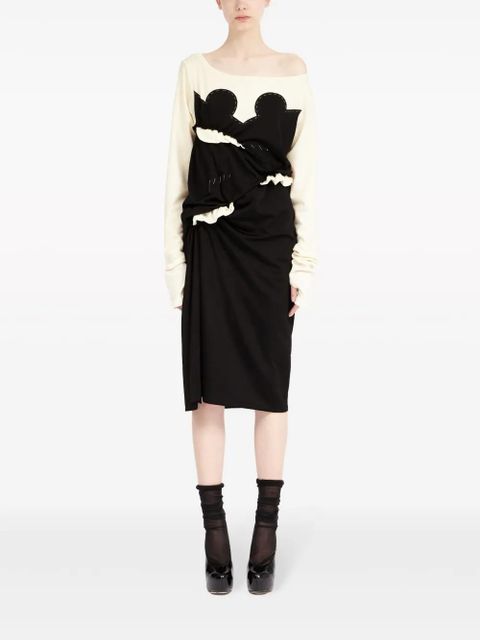 Maison Margiela Spliced-jersey midi dress - Black - zdjęcie produktu nr 2