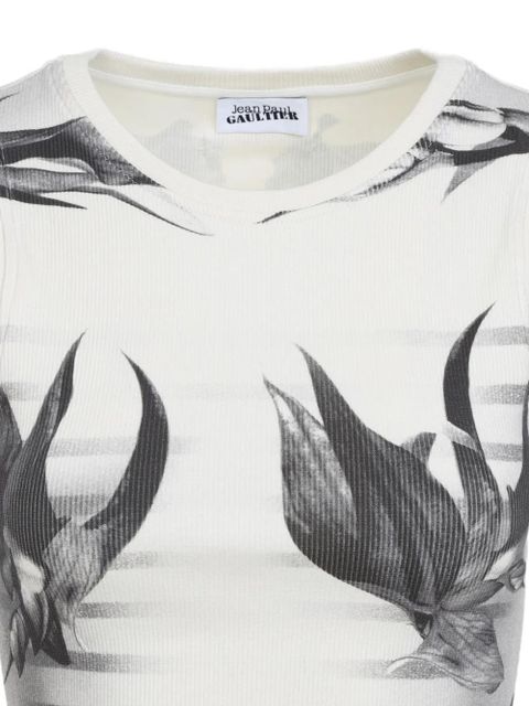 Jean Paul Gaultier floral-print top - White