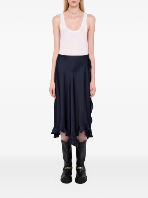 Zadig&Voltaire Jeto asymmetrical satin midi skirt - Blue - zdjęcie produktu nr 2