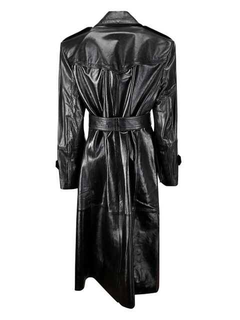 Sportmax leather trench coat - Black - zdjęcie produktu nr 2