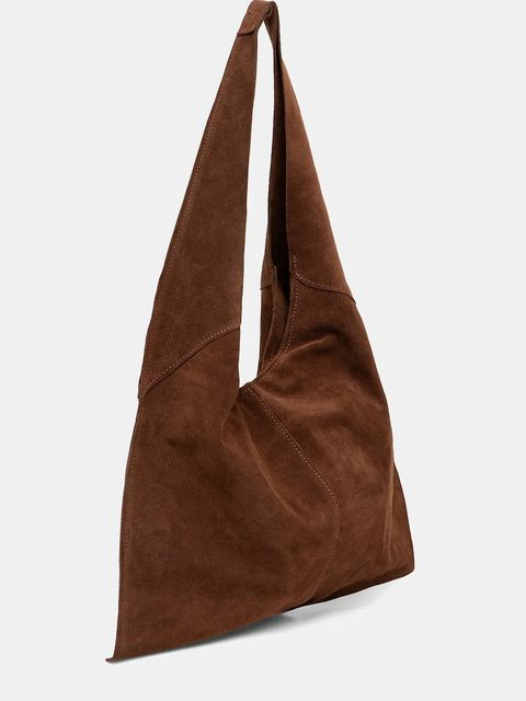 Answear.LAB torebka zamszowa kolor brązowy