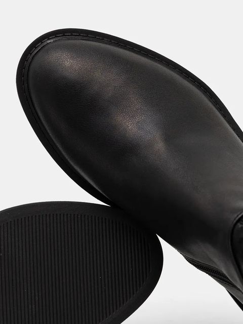 Steve Madden kozaki Leza damskie kolor czarny na płaskim obcasie SM11003368
