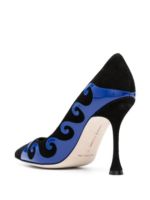 Manolo Blahnik Kasai 105mm swirl-detail pumps - Black