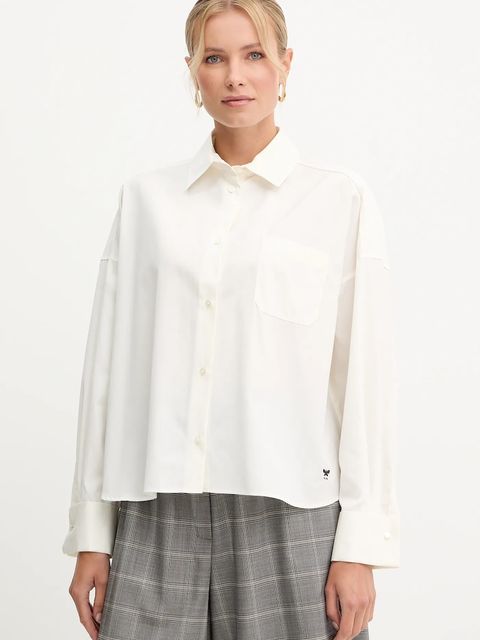 Weekend Max Mara koszula bawełniana ARTURO damska kolor biały relaxed z kołnierzykiem klasycznym 2525116042600 - zdjęcie produktu nr 1