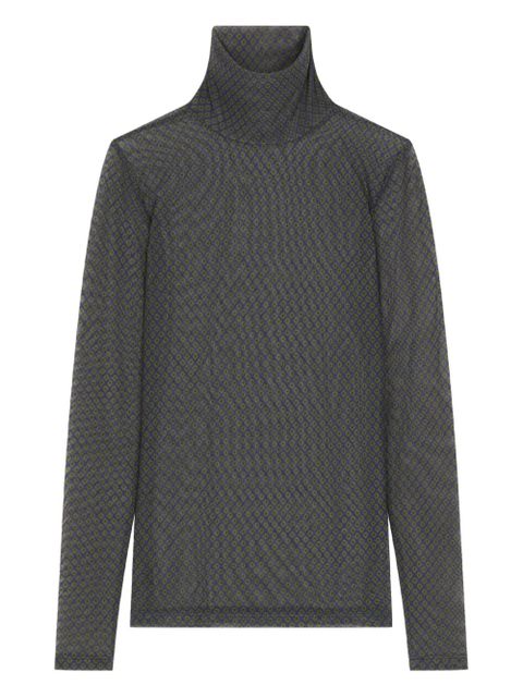 DRIES VAN NOTEN printed turtleneck top - Blue - zdjęcie produktu nr 1